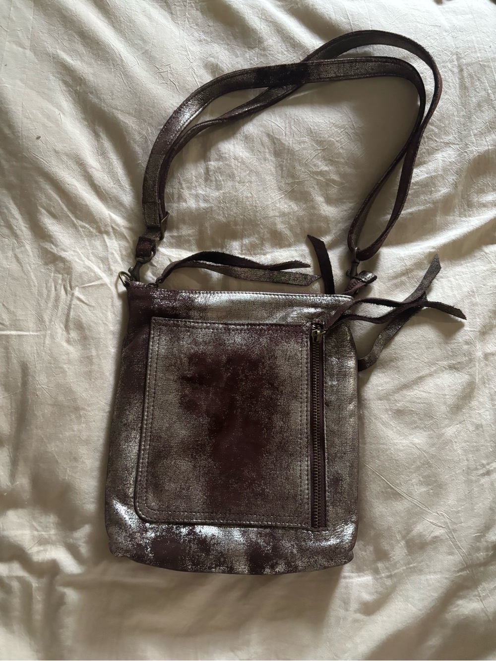 Overland Metallic leather Crossbody Bag for Women